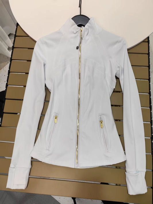 New Version of Gold Zipper Slimming Jacket Yoga Stand up Collar Jacket Slim Fit Quick Drying Sports Thin Version