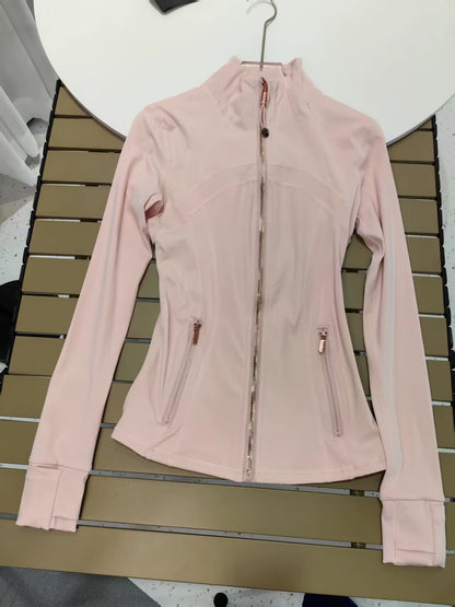 New Version of Gold Zipper Slimming Jacket Yoga Stand up Collar Jacket Slim Fit Quick Drying Sports Thin Version
